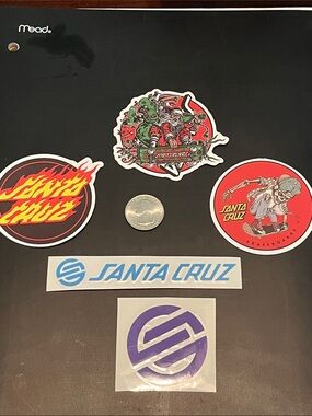 Santa Cruz Sticker Pack - Red, Blue, Purple, Green Accents vinyl die cuts #2